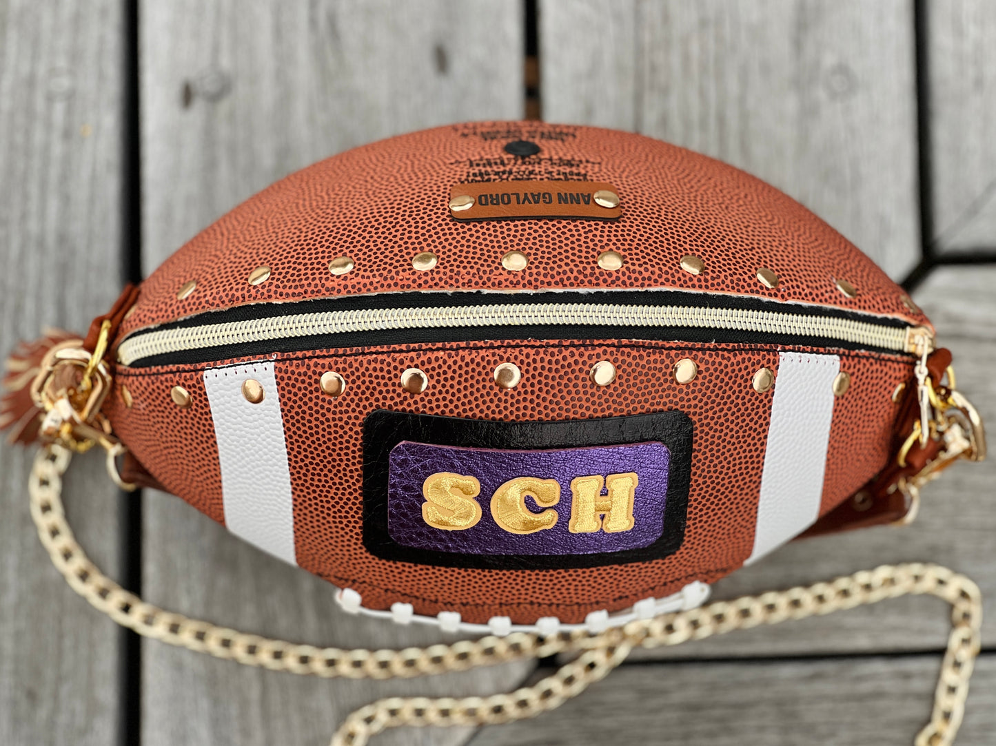 CUSTOM FOOTBALL CROSSBODY - LARGE - Made with Authentic Football