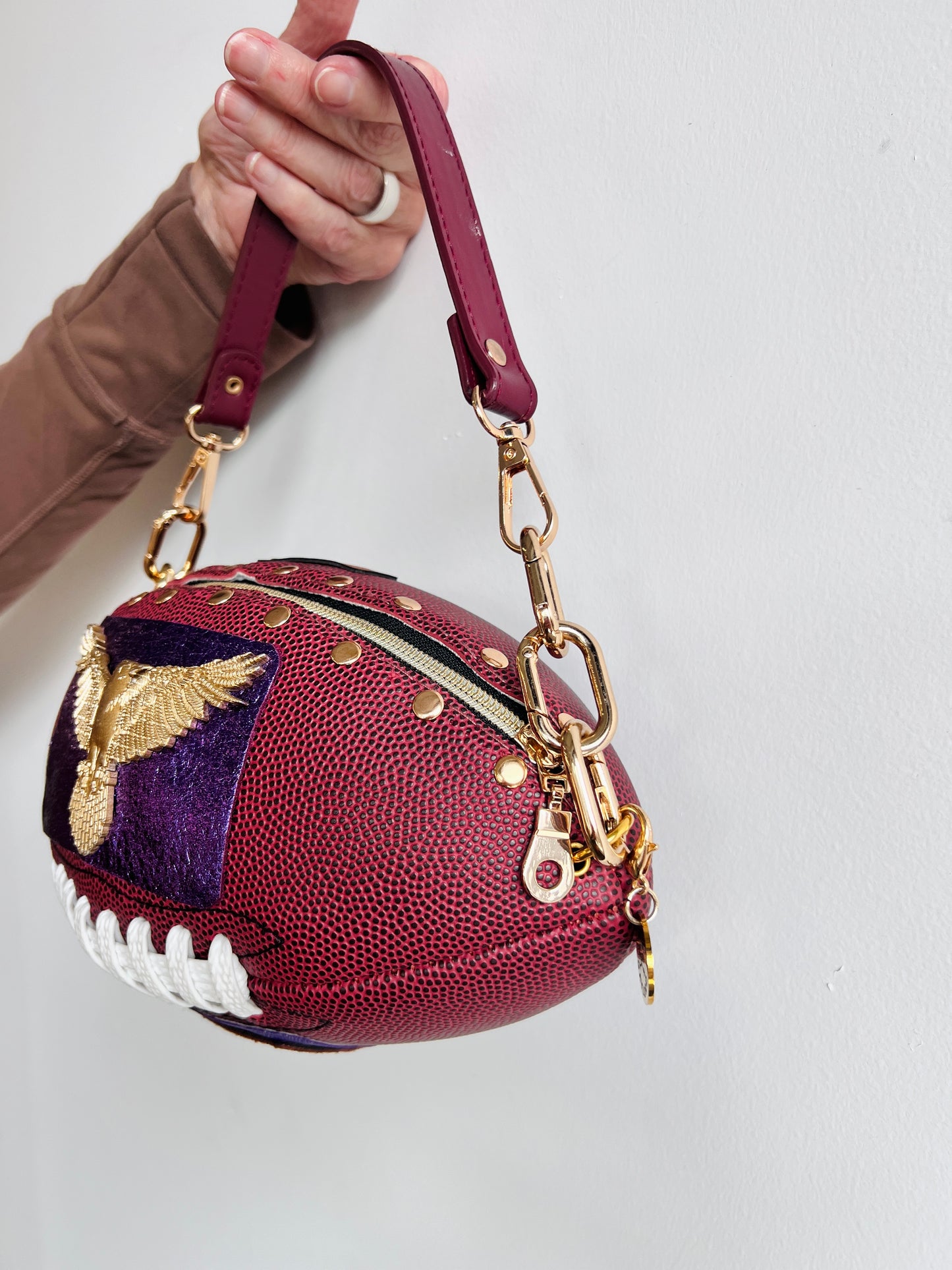 RAVENS FOOTBALL HANDBAG - MEDIUM - Made with Authentic Football