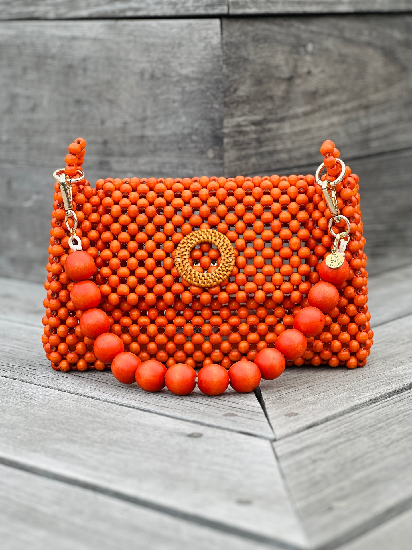 Large Darcy Bead Bag - Flap Closure - Hot Pink