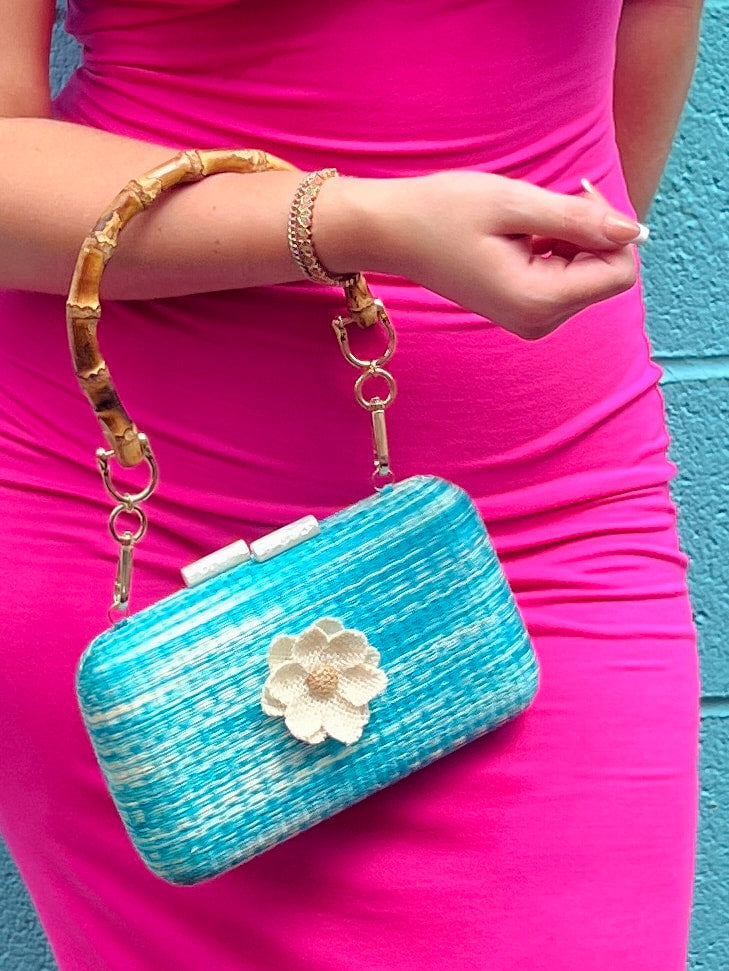 AILEEN CLUTCH GREEN Handmade Mix and Match Flower Clutch, Sustainably Made and Responsibly Sourced from the Philippines