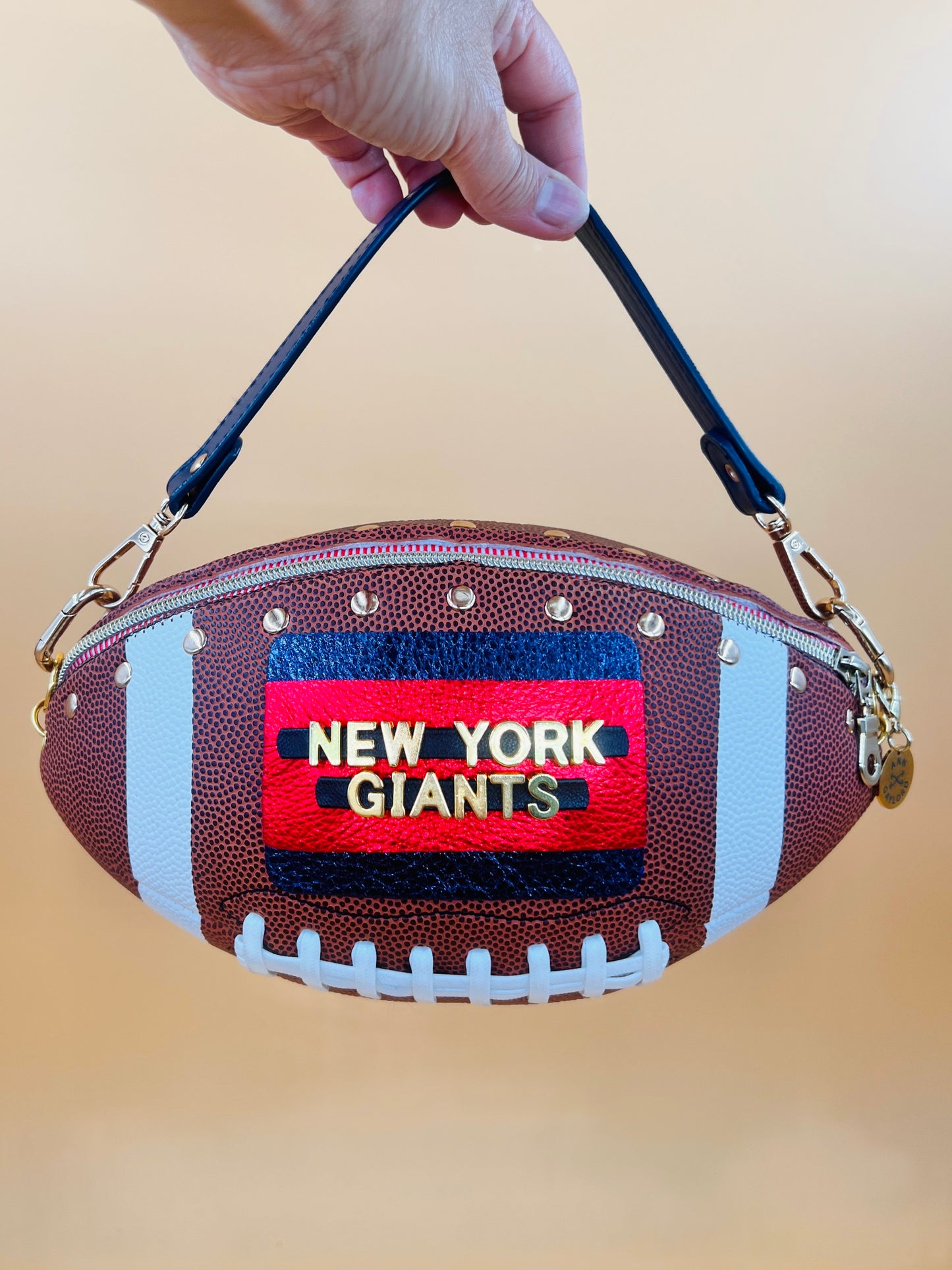 CUSTOM FOOTBALL HANDBAG - LARGE -  Made with Authentic Football