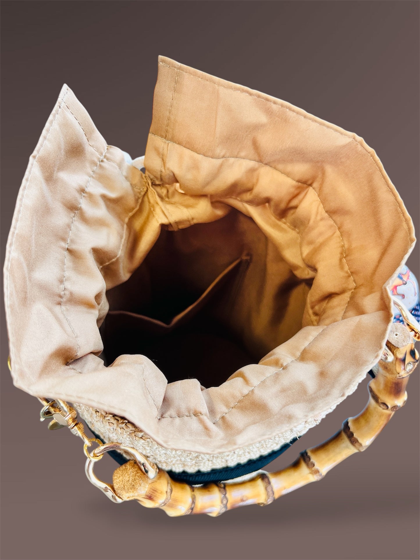 BUCKET BAG WITH TWILLY Handmade Mix and Match Abaca Bucket Bag, Sustainably Made and Responsibly Sourced from the Philippines