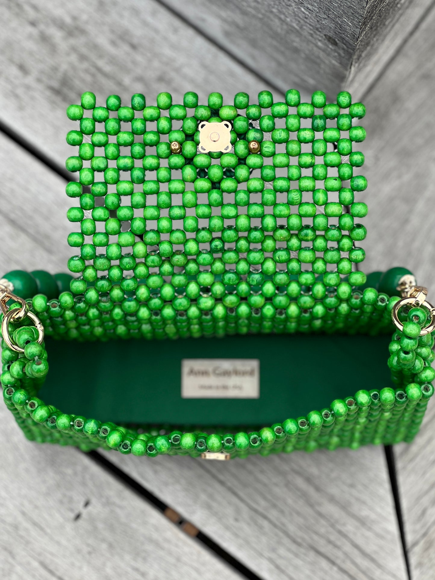 Large Darcy Bead Bag - Flap Closure - Hot Pink