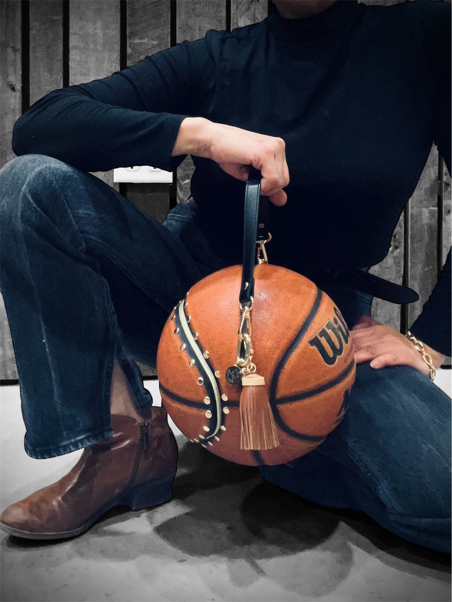 SAMPLE SALE! Upcycled Basketball Purse - Made with Authentic Ball