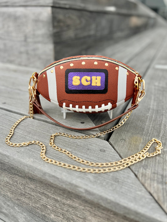 CUSTOM FOOTBALL CROSSBODY - LARGE -  Made with Authentic Football