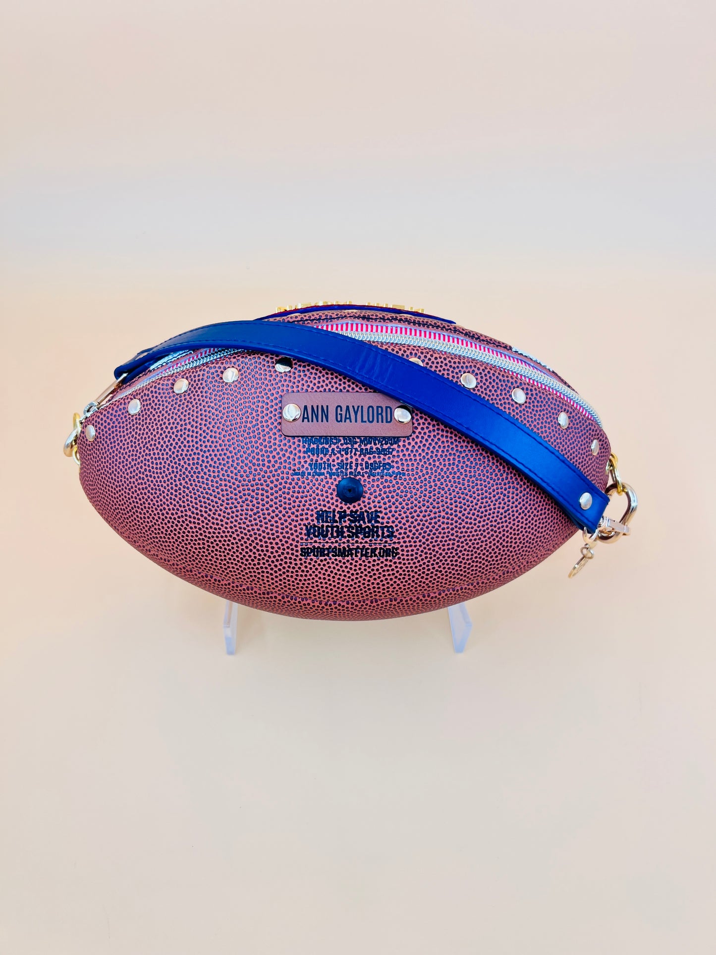 CUSTOM FOOTBALL HANDBAG - LARGE -  Made with Authentic Football