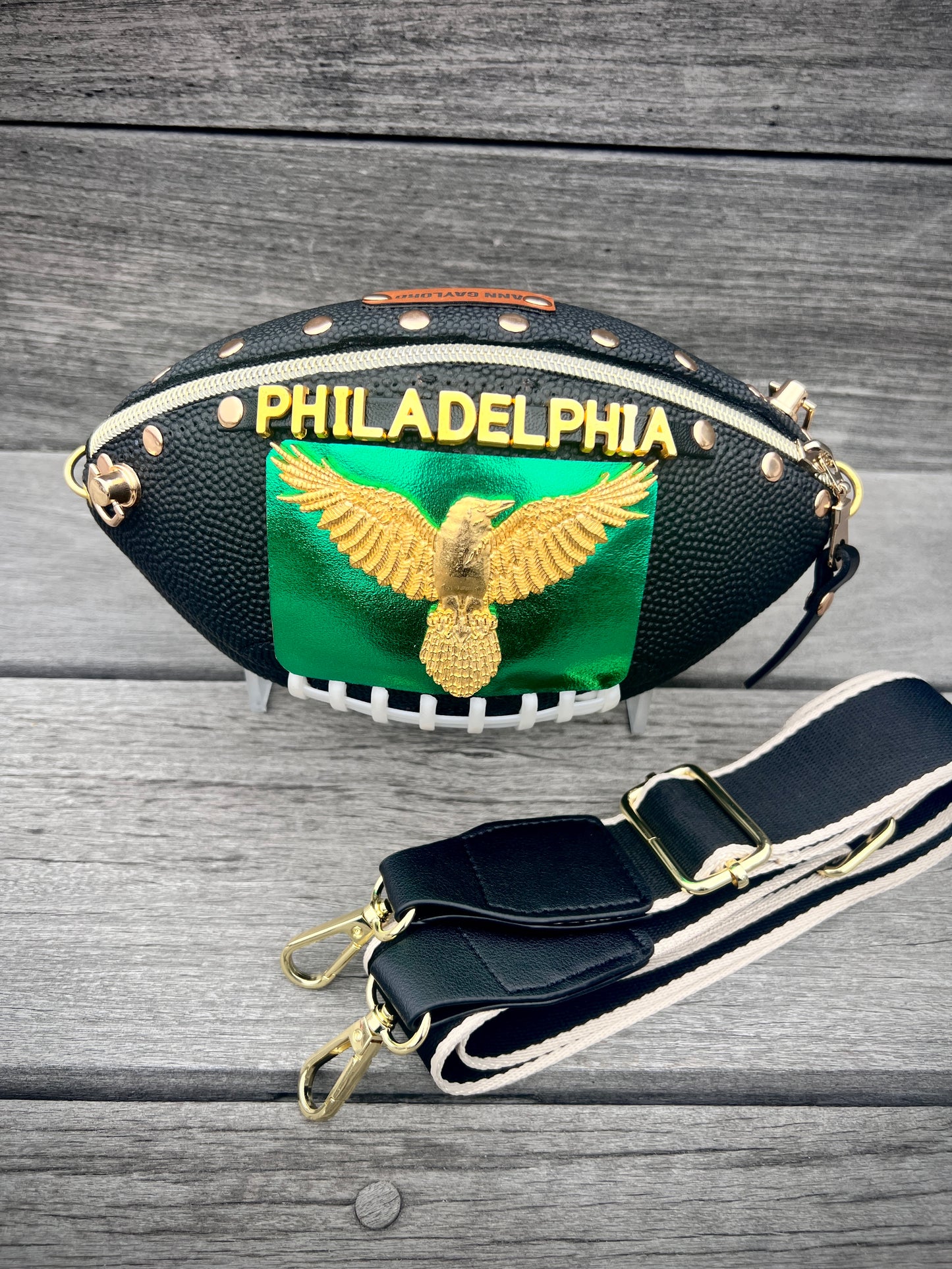 EAGLES FOOTBALL CROSSBODY - MINI - Made with Authentic Football