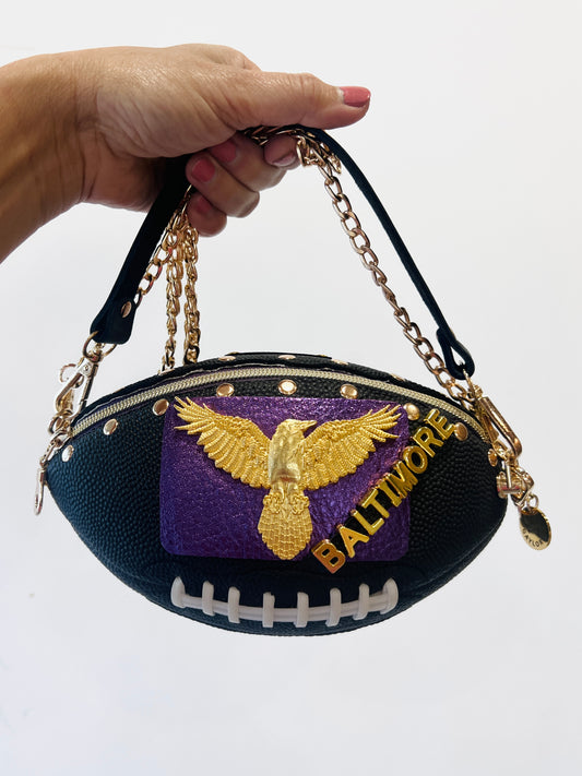 RAVENS FOOTBALL CROSSBODY - MINI - Made with Authentic Football