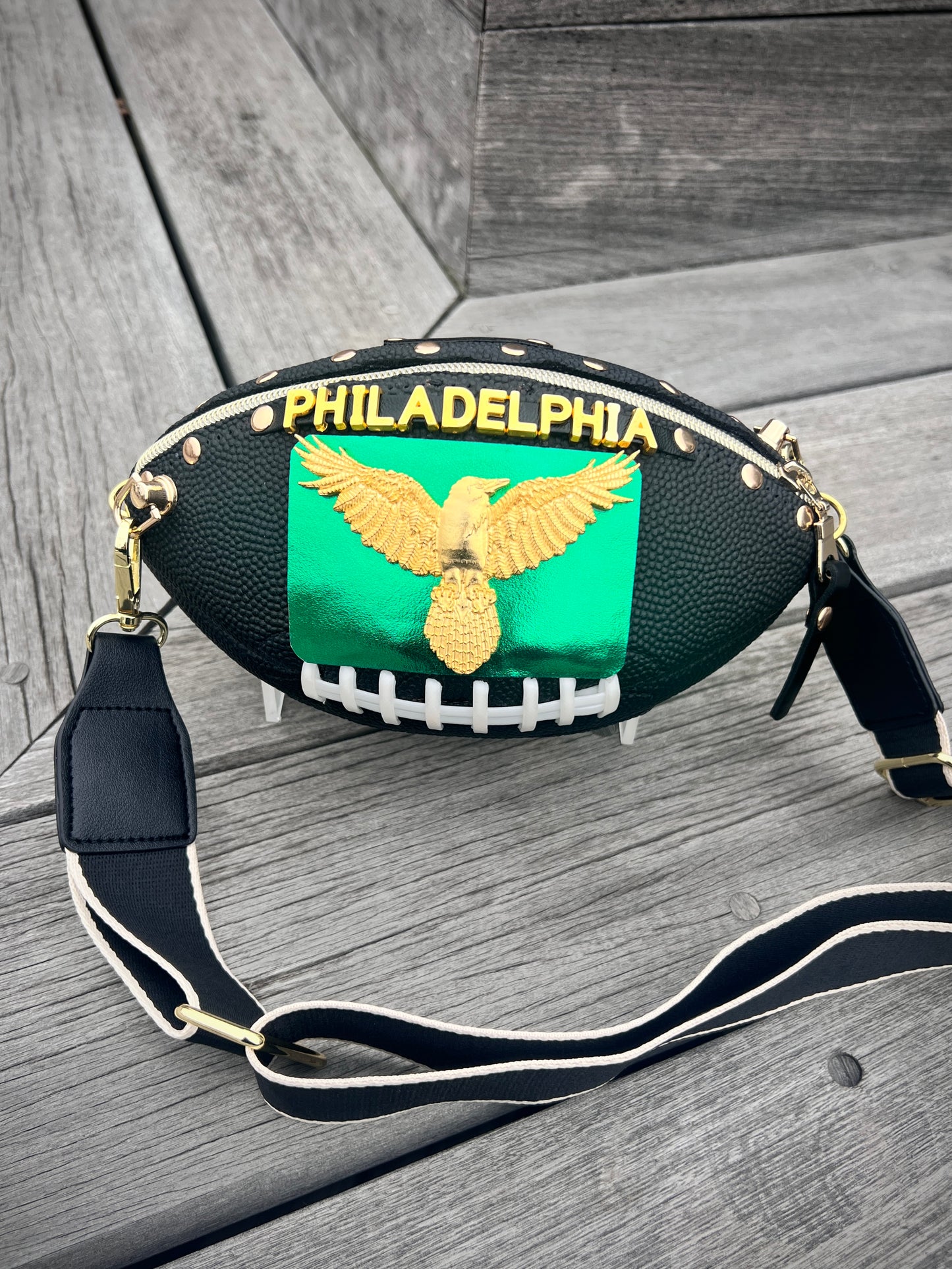 EAGLES FOOTBALL CROSSBODY - MINI - Made with Authentic Football
