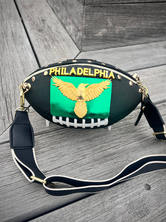 EAGLES FOOTBALL CROSSBODY - MINI - Made with Authentic Football