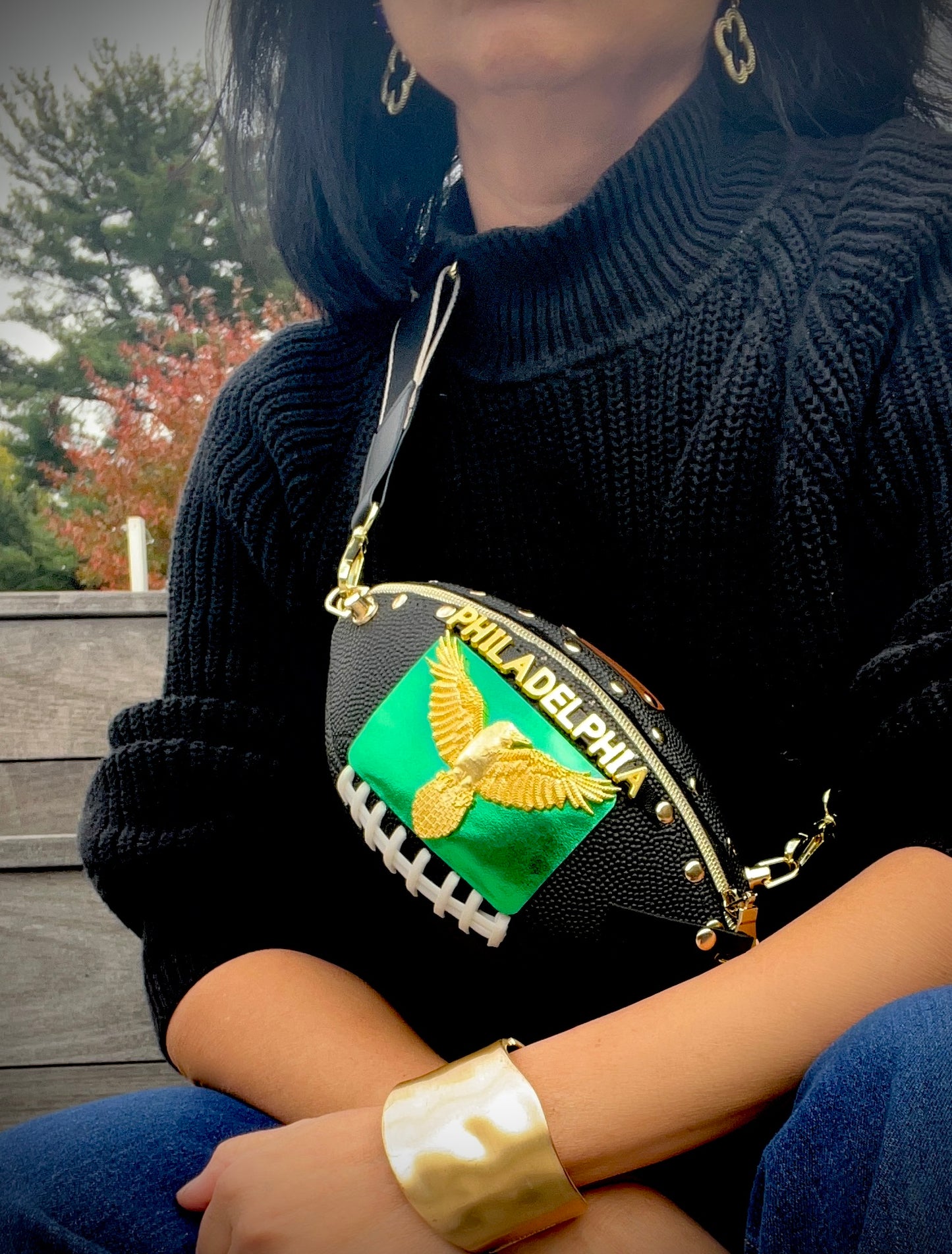 EAGLES FOOTBALL CROSSBODY - MINI - Made with Authentic Football