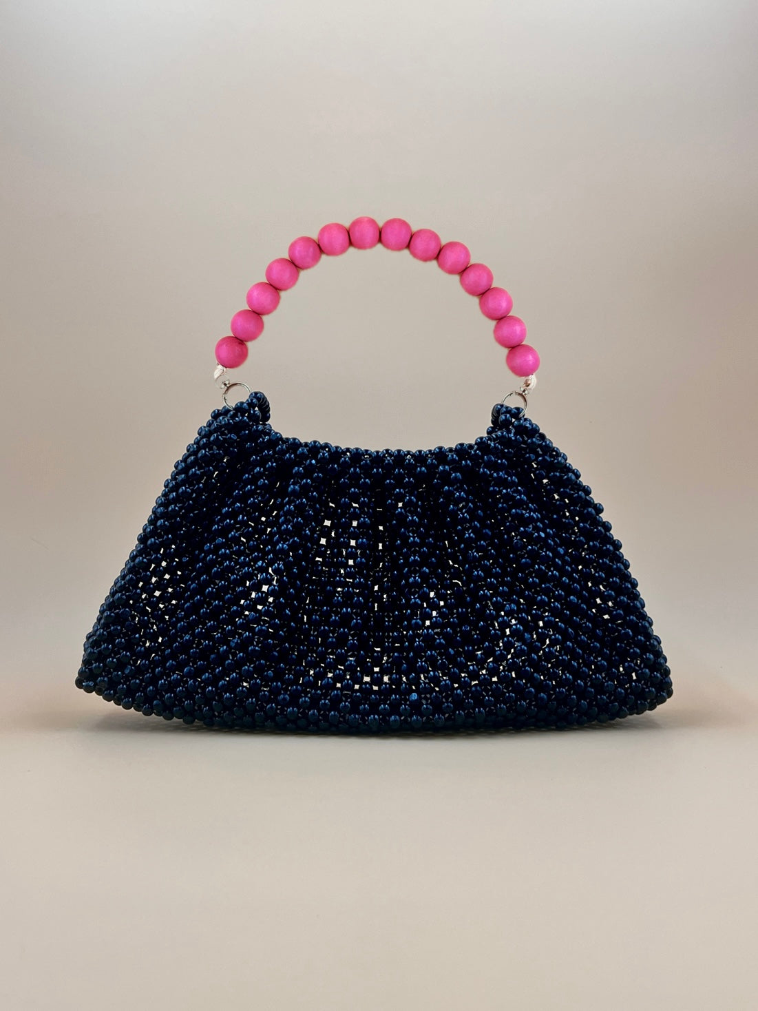 BONNIE BLACK Handmade Mix and Match Wooden Pleated Bead Bag, Sustainably Made and Responsibly Sourced from the Philippines