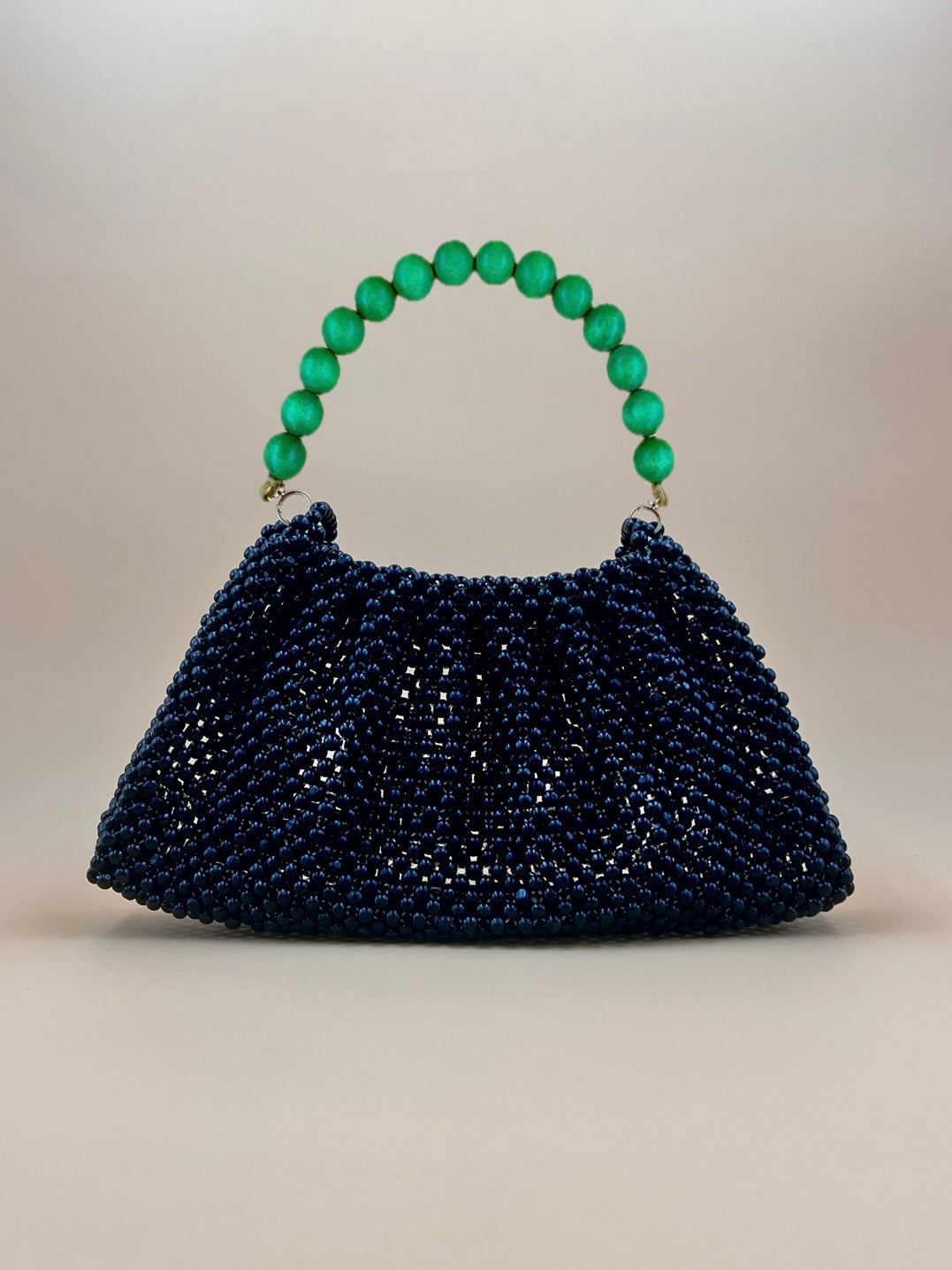 BONNIE BLACK Handmade Mix and Match Wooden Pleated Bead Bag, Sustainably Made and Responsibly Sourced from the Philippines