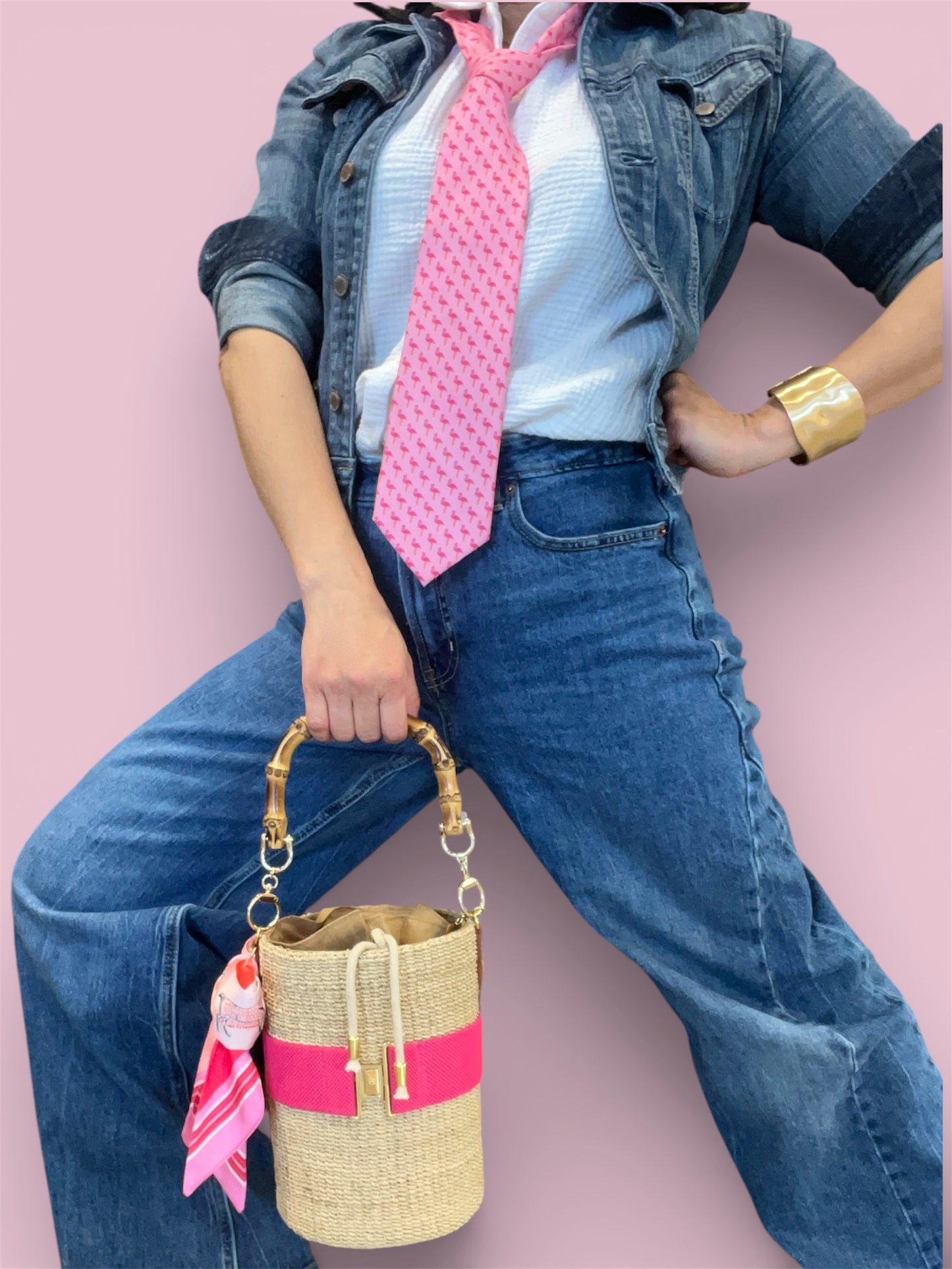 BUCKET BAG WITH TWILLY Handmade Mix and Match Abaca Bucket Bag, Sustainably Made and Responsibly Sourced from the Philippines