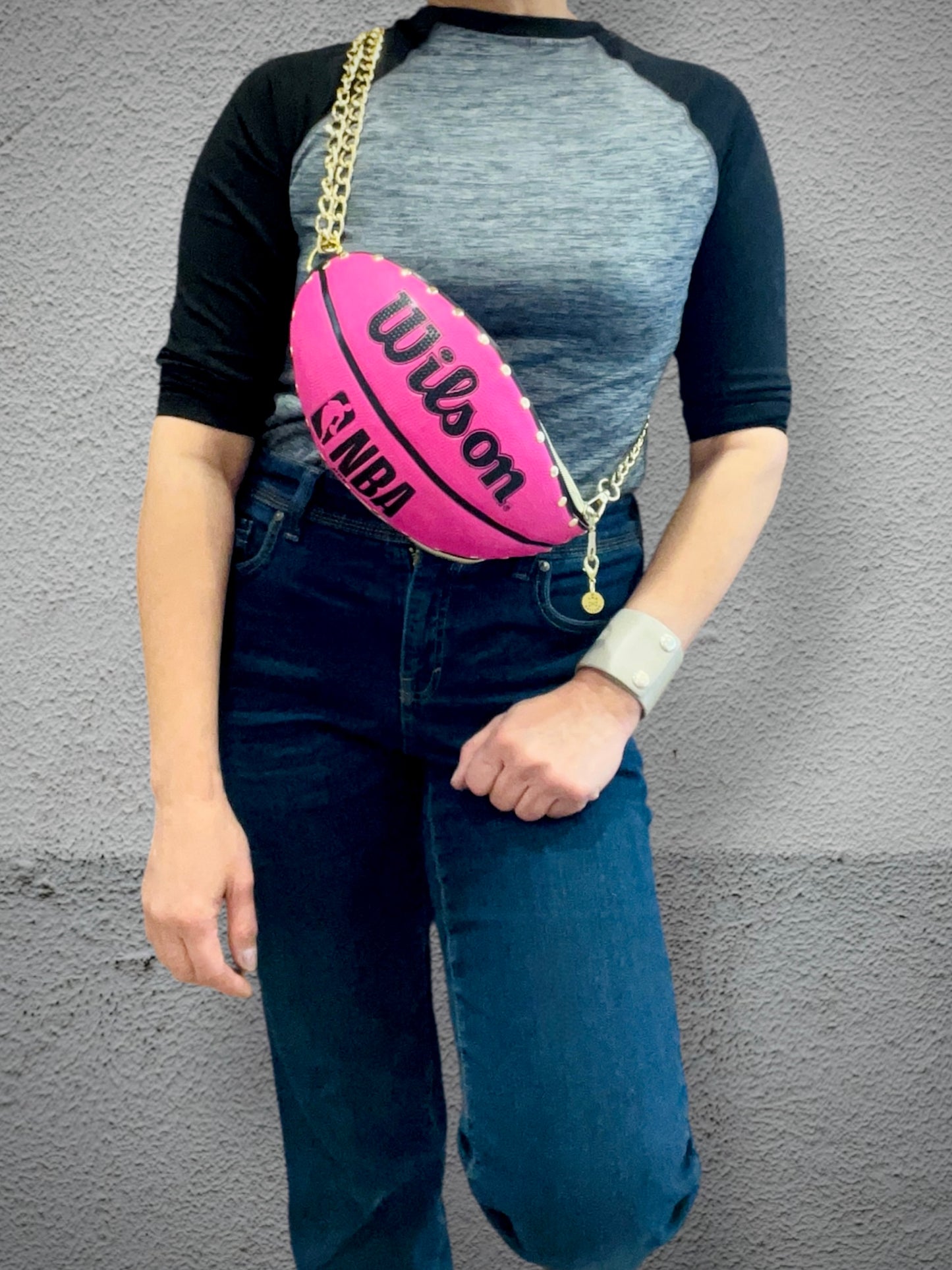 STUDIO SALE - Basketball Crossbody/Fanny Pack - Hot Pink