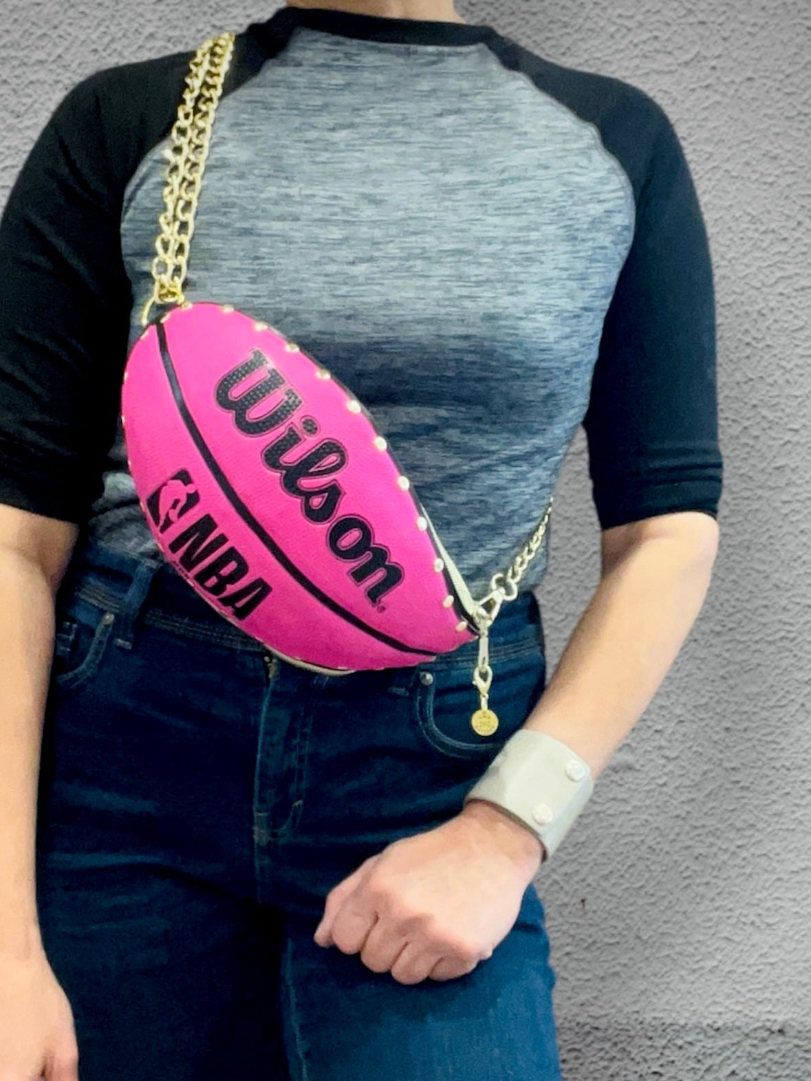 Basketball Crossbody/Fanny Pack - Hot Pink