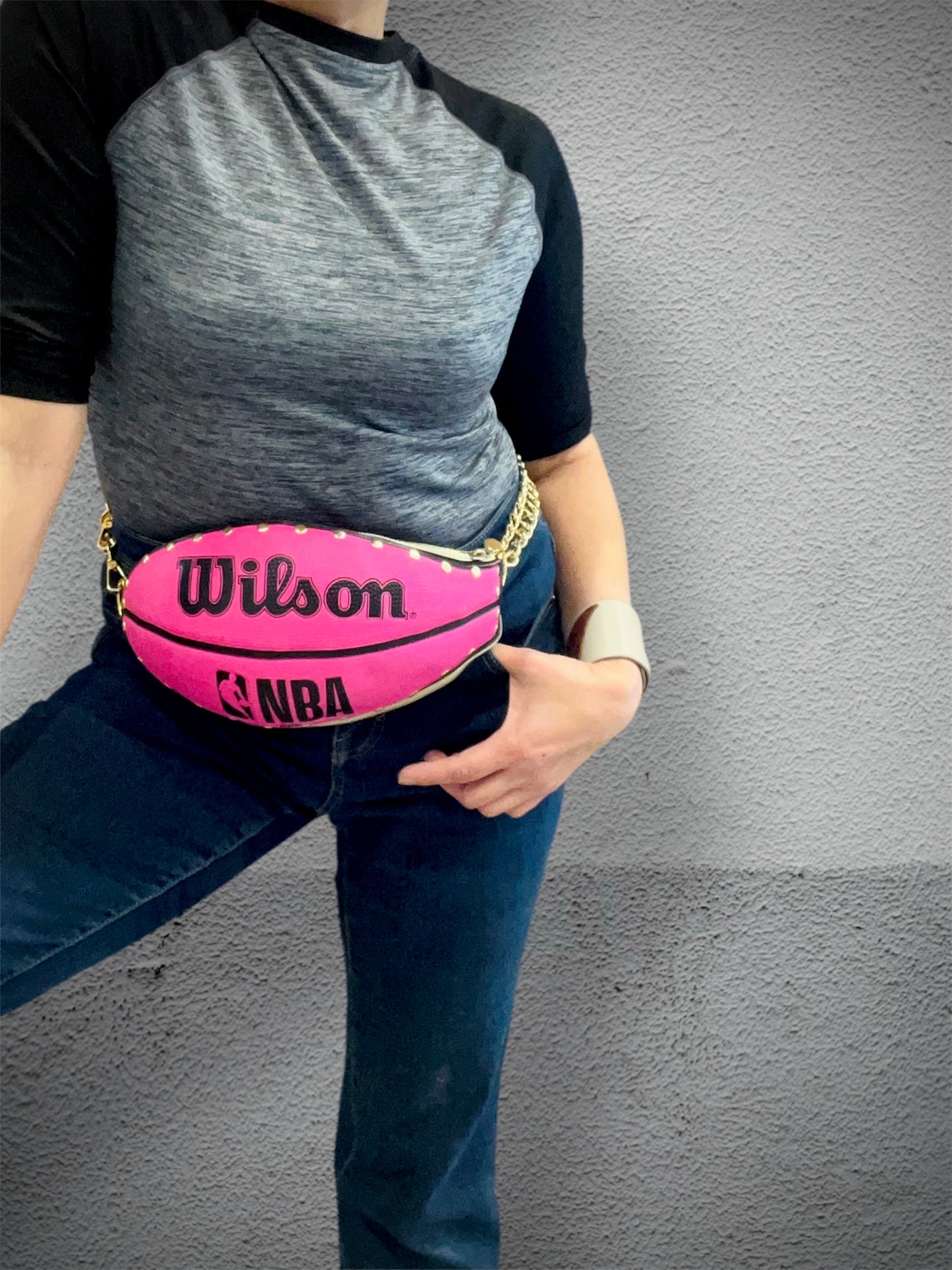 STUDIO SALE - Basketball Crossbody/Fanny Pack - Hot Pink