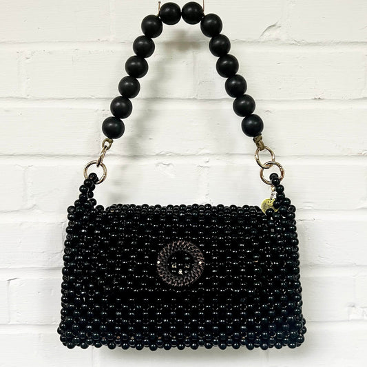 Darcy Bead Bag - Flap Closure - Black